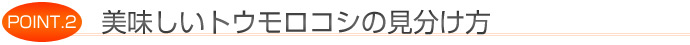 美味しいトウモロコシの見分け方